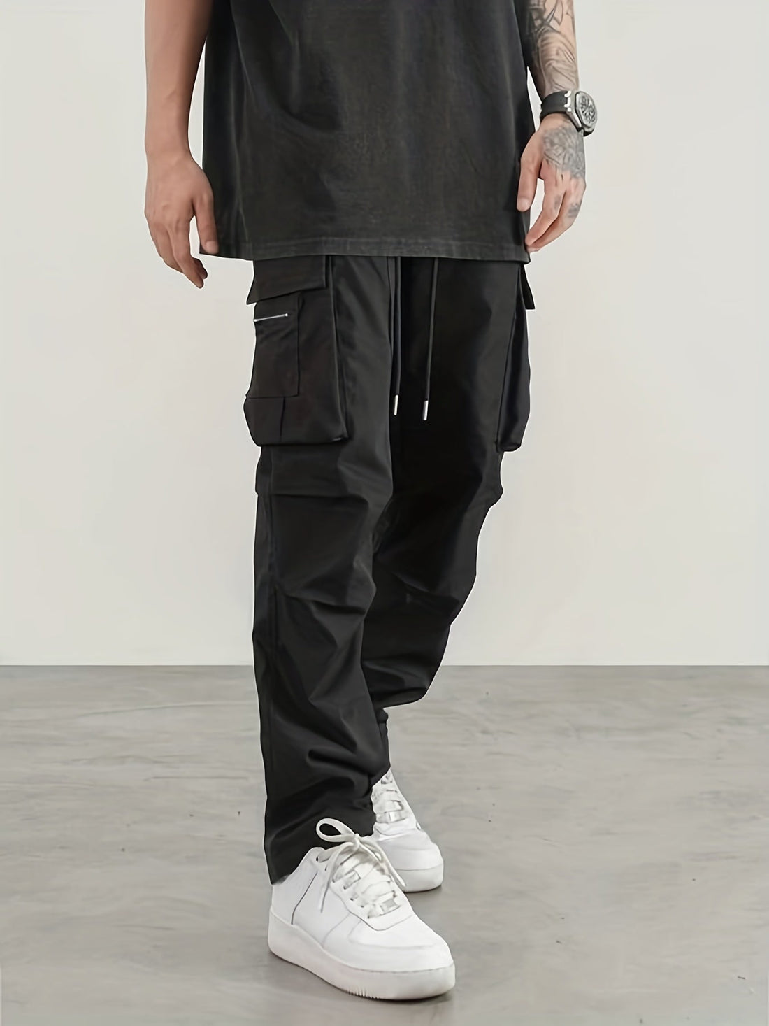 Black Cargo Trousers