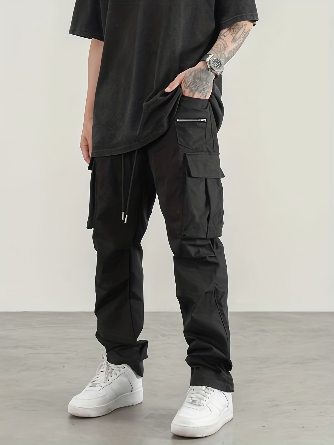 Black Cargo Trousers