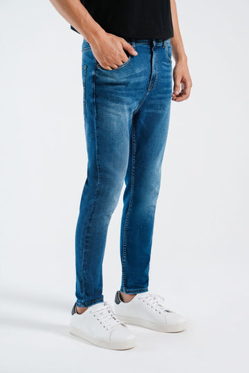 Stretch ( Mid Blue) Jeans Slim-Fit Shaded