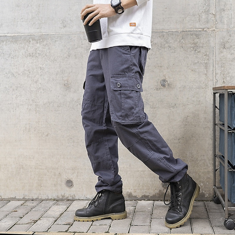 Grey Casual Cargo Trouser